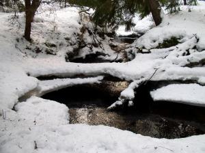En bäck på vintern.