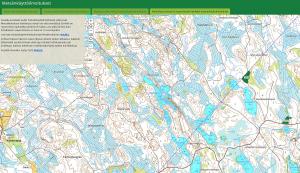 Skärmdump av karttjänsten med anmälningar om användning av skog