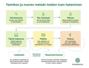 Kuvaaja tuen hakemisen vaiheista. Oleellinen sisältö on kerrottu verkkosivun tekstissä.