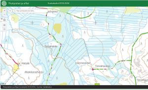 Kuvakaappaus Tietoa yksityisteiden kunnosta -karttapalvelusta.