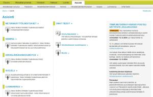 Näyttökuva vanhasta Metsään.fi-palvelusta