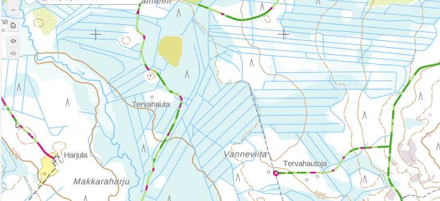 Kuvakaappaus Tietoa yksityisteiden kunnosta -karttapalvelusta.