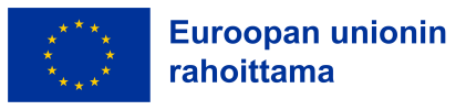 Logo, jossa Euroopan unionin lippu ja tekstinä vieressä Euroopan unionin rahoittama.